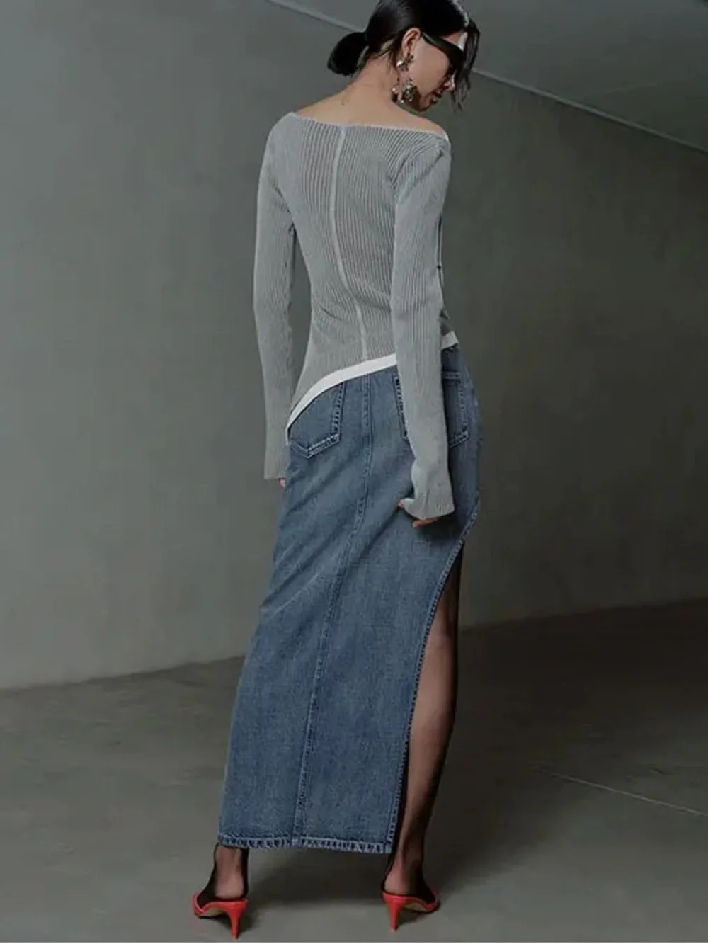 Urban Revivo‎ Deconstructed Denim Skirt
